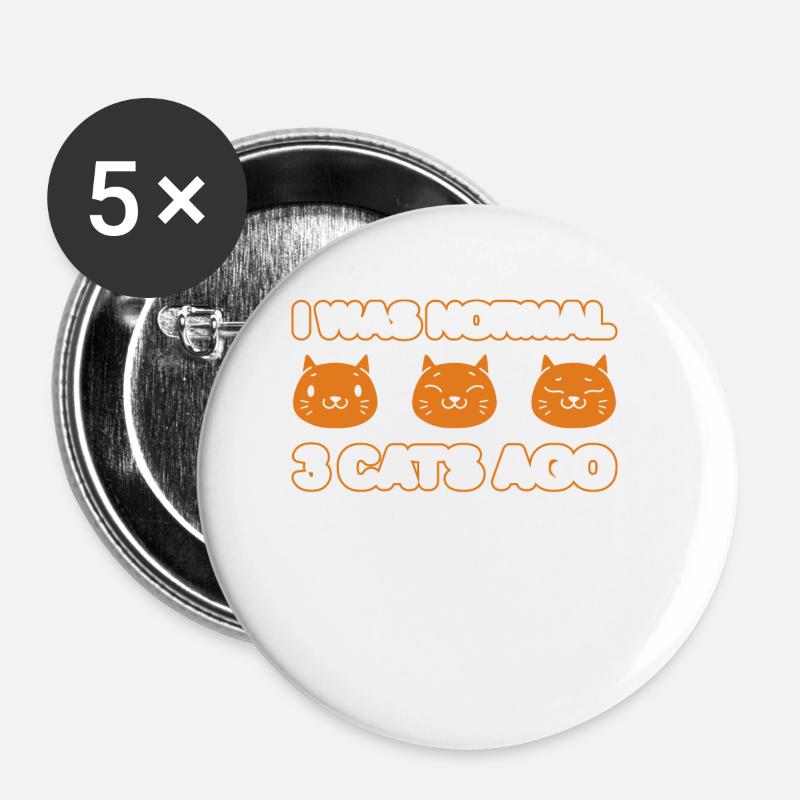 cat cat gift - Buttons small 1''/25 mm (5-pack) - white
