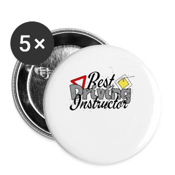 cool instructeur de conduite Fahrschule Instructeur de conduite cadeau - Lot de 5 petits badges (25 mm) - blanc - Devant