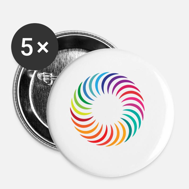 Rainbow circle - Buttons small 1''/25 mm (5-pack) - white