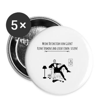My definition of happiness? No appointments and leic - Buttons small 1''/25 mm (5-pack) - white - Front