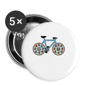 Donut Bike donut bike - cool design - Buttons small 1''/25 mm (5-pack) - white - Front