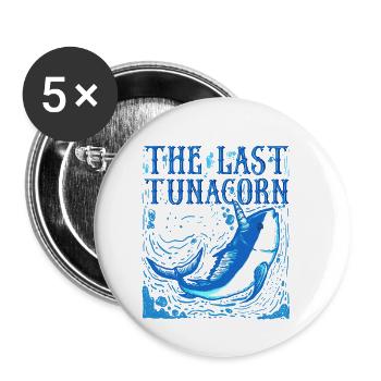 Thon licorne jeu de mots Drôle de sort cadeau - Lot de 5 petits badges (25 mm) - blanc - Devant