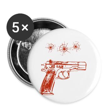 Weapon, bullet holes - Buttons small 1''/25 mm (5-pack) - white - Front