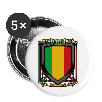 Malian coat of arms Republic of Mali Malier gift idea - Buttons small 1''/25 mm (5-pack) - white - Front