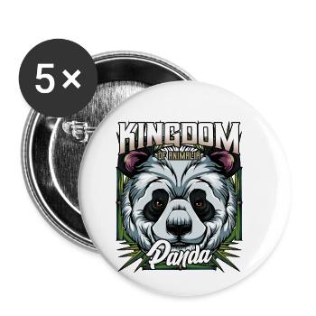 Pandabär Bambusbär Großer Panda Tierwelt Geschenk - Buttons klein 25 mm (5er Pack) - Weiß - Vorne