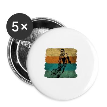 Tennis - Buttons klein 25 mm (5er Pack) - Weiß - Vorne