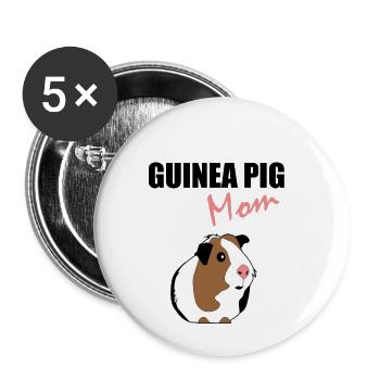Meerschweinchen Mom - Buttons klein 25 mm (5er Pack) - Weiß - Vorne