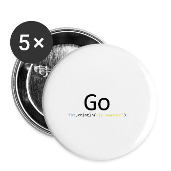 " Go Is Awesome " - Buttons small 1''/25 mm (5-pack) - white - Front