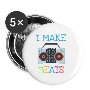 Lustiges DJ Produzent Beat Macher Geschenk Party - Buttons klein 25 mm (5er Pack) - Weiß - Vorne