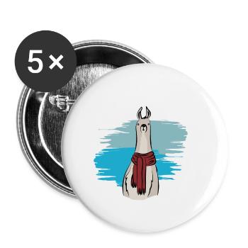 Lustige Lama-Lama-Alpaka-T-Shirt Geschenkideen - Buttons klein 25 mm (5er Pack) - Weiß - Vorne