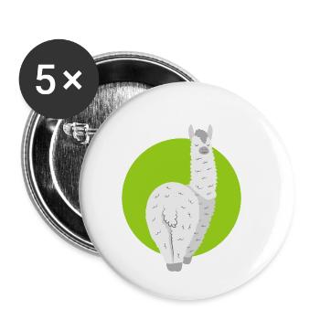 Lustige Lama-Lama-Alpaka-T-Shirt Geschenkideen - Buttons klein 25 mm (5er Pack) - Weiß - Vorne