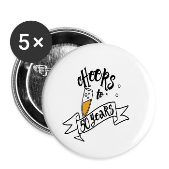CHEEKS TO 50 YEARS - Buttons small 1''/25 mm (5-pack) - white - Front