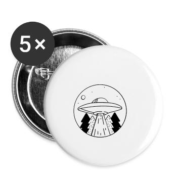 Alien Ufo - Buttons klein 25 mm (5er Pack) - Weiß - Vorne