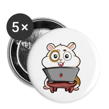 Computer Laptop Comic Nerd Gift - Buttons small 1''/25 mm (5-pack) - white - Front