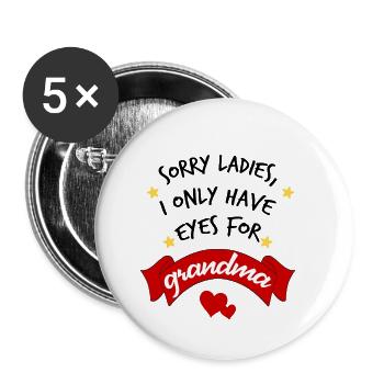 Oma Großmutter Jungs Enkel Omi - Buttons klein 25 mm (5er Pack) - Weiß - Vorne