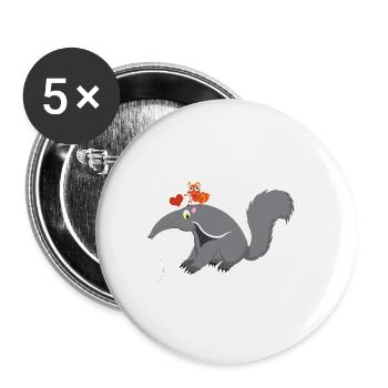 Ameisenbär - Buttons klein 25 mm (5er Pack) - Weiß - Vorne