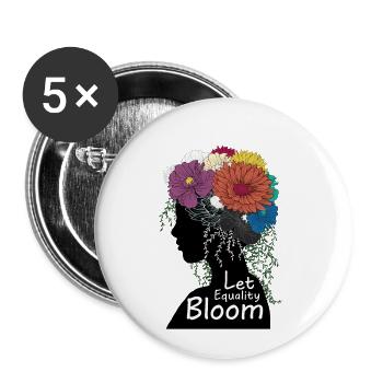 Let Equality Bloom - Buttons klein 25 mm (5er Pack) - Weiß - Vorne