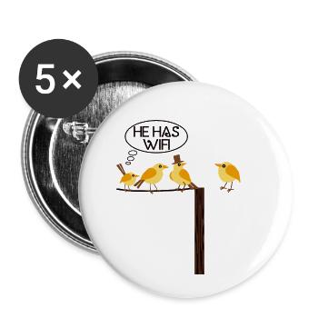 WLAN WIFI Vogel online Computer Science - Buttons small 1''/25 mm (5-pack) - white - Front