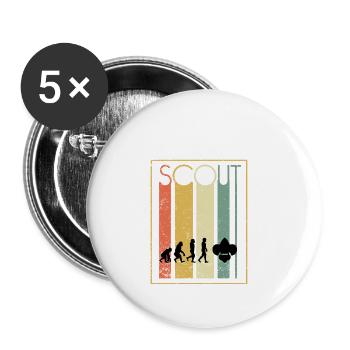 Pfadfinder Camping Natur Geschenk · Evolution - Buttons klein 25 mm (5er Pack) - Weiß - Vorne