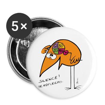 I thought Silence - Buttons small 1''/25 mm (5-pack) - white - Front