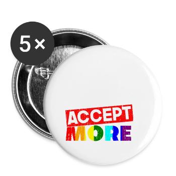 Juge moins accepter plus - Lot de 5 petits badges (25 mm) - blanc - Devant
