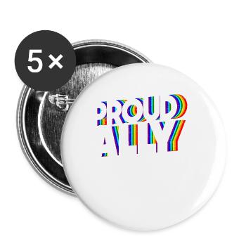 Proud Ally - Buttons small 1''/25 mm (5-pack) - white - Front