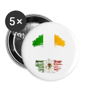 Irish Grown With Mexican Roots - Buttons small 1''/25 mm (5-pack) - white - Front