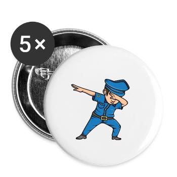 Dabbing Policeman Police Dab Funny Gift - Buttons small 1''/25 mm (5-pack) - white - Front