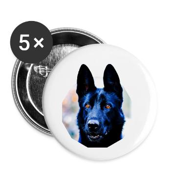 Schäferhund - Buttons klein 25 mm (5er Pack) - Weiß - Vorne