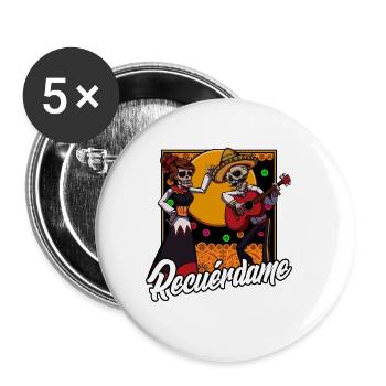 Day of the Dead | Mexican holiday Gift - Buttons small 1''/25 mm (5-pack) - white - Front