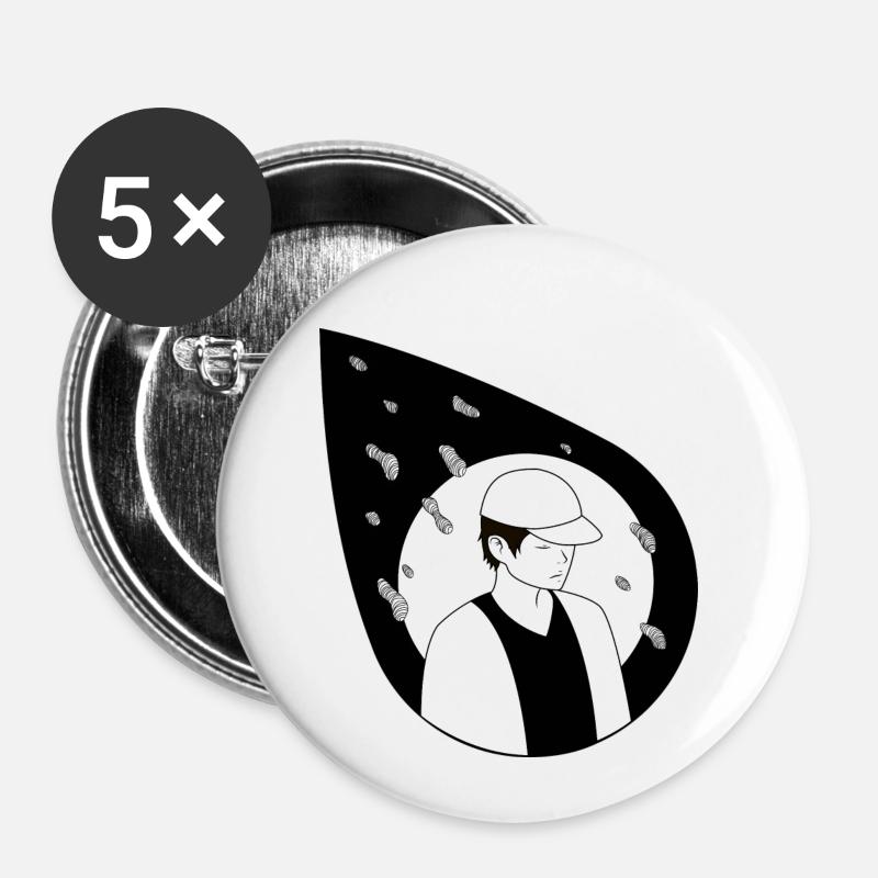 RM Mono Forever Rain - Buttons klein 25 mm (5er Pack) - Weiß