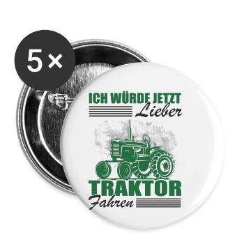 Farmer Shirt • Tractor Grain • Farmer Gift - Buttons small 1''/25 mm (5-pack) - white - Front