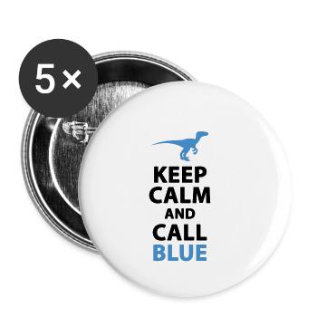 Keep Calm und Call Blue | Raptor - Buttons klein 25 mm (5er Pack) - Weiß - Vorne