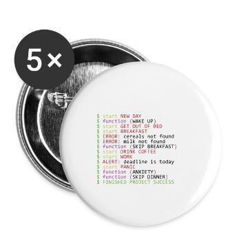 Monday Programmer - Buttons small 1''/25 mm (5-pack) - white - Front
