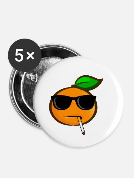 Badboy Orange - Buttons klein 25 mm (5er Pack) - Weiß