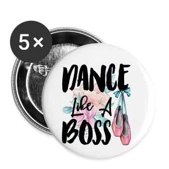 Danser comme un patron - Lot de 5 petits badges (25 mm) - blanc - Devant
