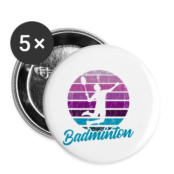 Badminton Badminton Badminton - Buttons klein 25 mm (5er Pack) - Weiß - Vorne
