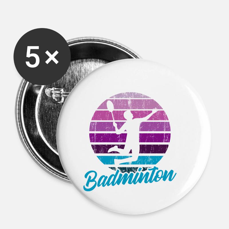 Badminton badminton badminton - Buttons small 1''/25 mm (5-pack) - white