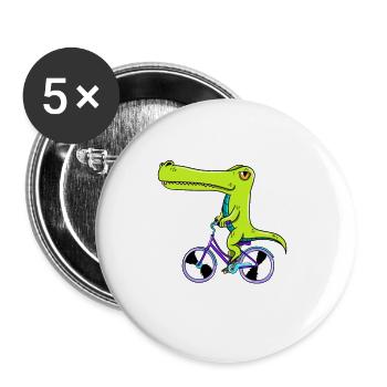 Cadeau de vélo de roue de bicyclette de liège - Lot de 5 petits badges (25 mm) - blanc - Devant