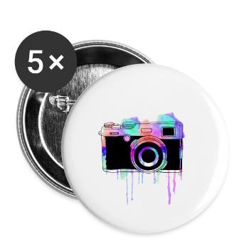 Photographie Hobby Photographe Photo Caméra Cadeau - Lot de 5 petits badges (25 mm) - blanc - Devant