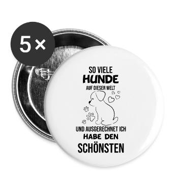 Hund Süß Lustig Spruch Hundebesitzer Geschenk Geek - Buttons klein 25 mm (5er Pack) - Weiß - Vorne