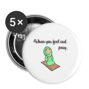 Islam Quran Sure Quote Allah Prayer Muslim Gift - Buttons small 1''/25 mm (5-pack) - white - Front