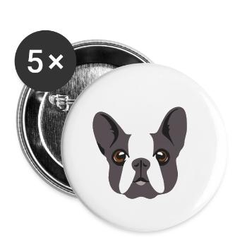 Cadeau de race chien - Lot de 5 petits badges (25 mm) - blanc - Devant