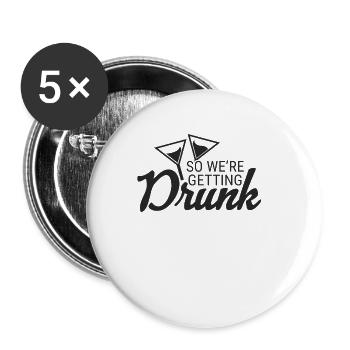 Douche de mariée fiancée Bachelor Party Stag Night - Lot de 5 petits badges (25 mm) - blanc - Devant