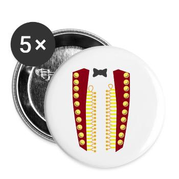 Cirque gilet costume manège Showman Dompteur JGA - Lot de 5 petits badges (25 mm) - blanc - Devant
