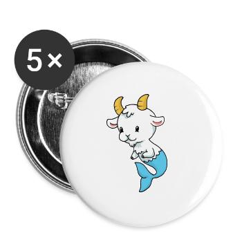 Capricorn Baby Steinbock Baby - Buttons klein 25 mm (5er Pack) - Weiß - Vorne