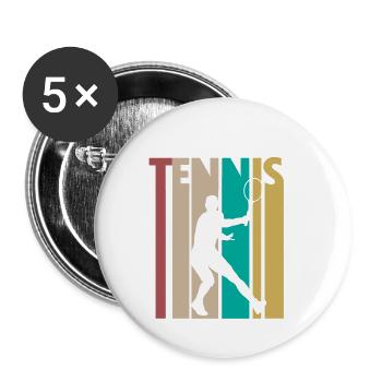 Conception de cadeau de tennis vintage pour hommes et femmes Tennis - Lot de 5 petits badges (25 mm) - blanc - Devant