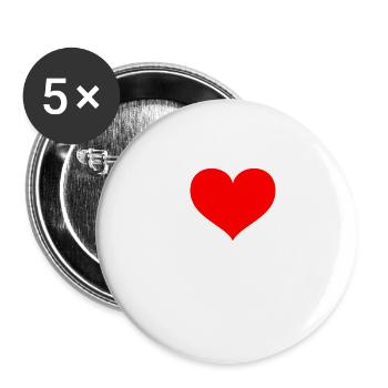 I love hockey I love hockey inline gift - Buttons small 1''/25 mm (5-pack) - white - Front