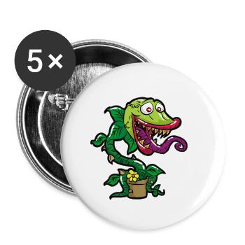 Venus Piège à mouches Piège Fleichvorde Plfanze - Lot de 5 petits badges (25 mm) - blanc - Devant