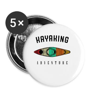 Cool Retro Vintage Kajak fahren Kanusport Geschenk - Buttons klein 25 mm (5er Pack) - Weiß - Vorne